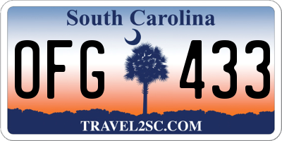 SC license plate OFG433