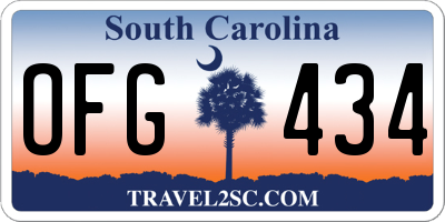 SC license plate OFG434