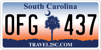 SC license plate OFG437