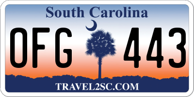 SC license plate OFG443