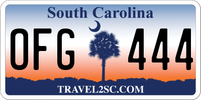 SC license plate OFG444