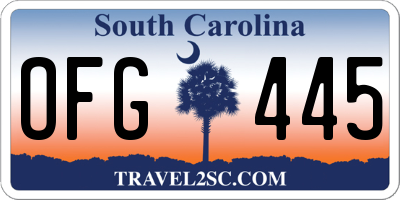 SC license plate OFG445