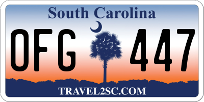 SC license plate OFG447