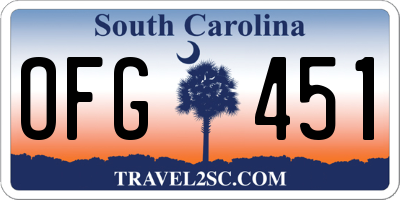 SC license plate OFG451