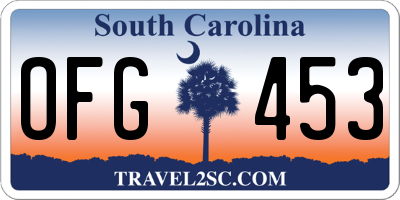 SC license plate OFG453