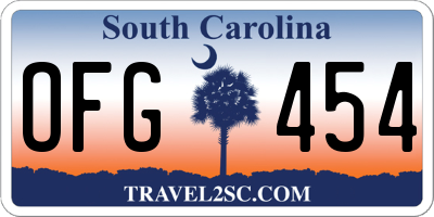 SC license plate OFG454