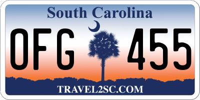 SC license plate OFG455
