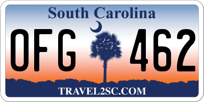 SC license plate OFG462