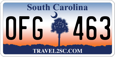 SC license plate OFG463