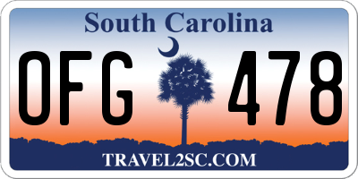 SC license plate OFG478
