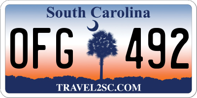 SC license plate OFG492