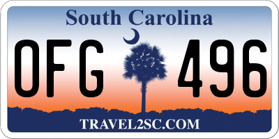 SC license plate OFG496