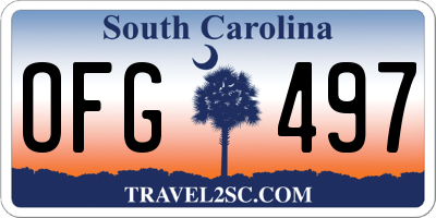 SC license plate OFG497