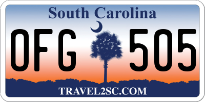 SC license plate OFG505