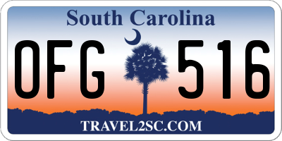 SC license plate OFG516