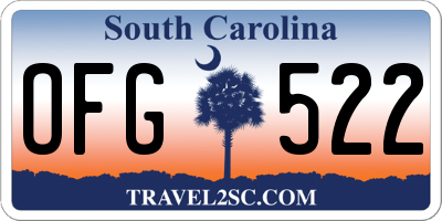 SC license plate OFG522