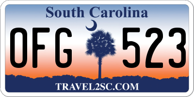 SC license plate OFG523
