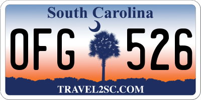 SC license plate OFG526