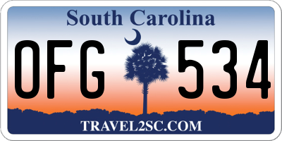 SC license plate OFG534