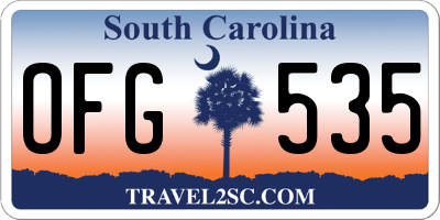 SC license plate OFG535