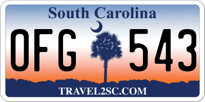 SC license plate OFG543