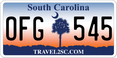 SC license plate OFG545