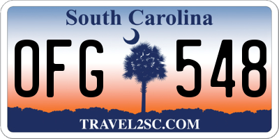 SC license plate OFG548