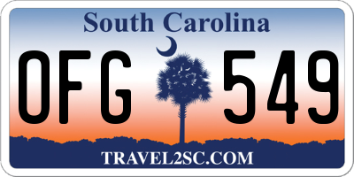 SC license plate OFG549