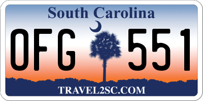 SC license plate OFG551
