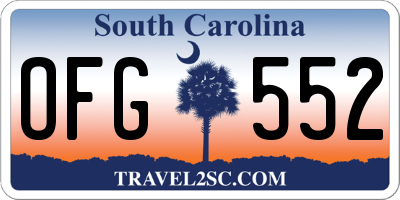 SC license plate OFG552