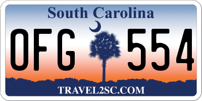 SC license plate OFG554