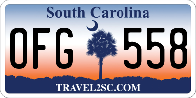 SC license plate OFG558