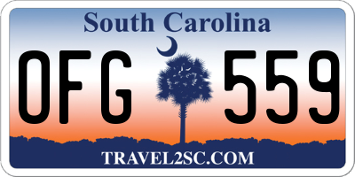 SC license plate OFG559