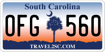 SC license plate OFG560
