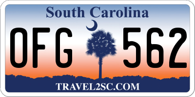 SC license plate OFG562