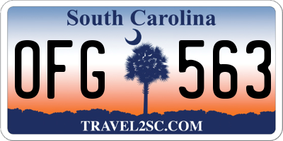 SC license plate OFG563