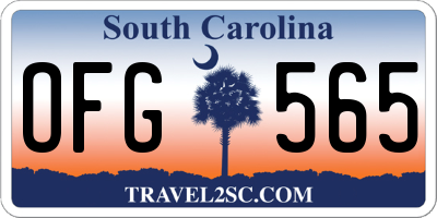 SC license plate OFG565