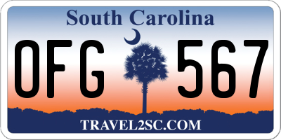SC license plate OFG567