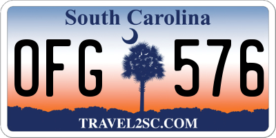 SC license plate OFG576