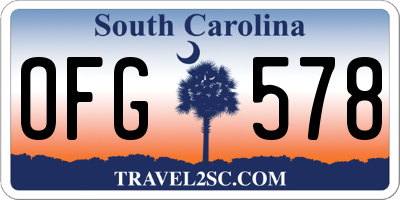 SC license plate OFG578