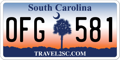 SC license plate OFG581
