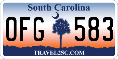 SC license plate OFG583