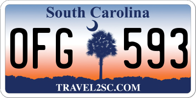 SC license plate OFG593