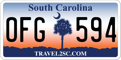 SC license plate OFG594