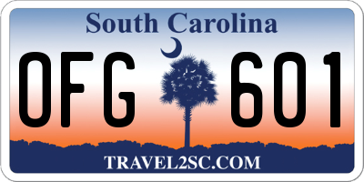 SC license plate OFG601
