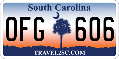 SC license plate OFG606