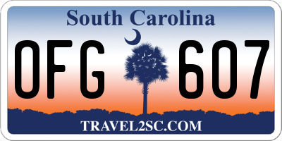 SC license plate OFG607