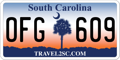 SC license plate OFG609
