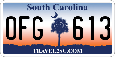 SC license plate OFG613