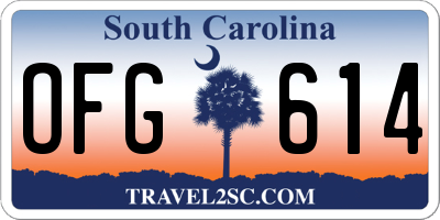 SC license plate OFG614